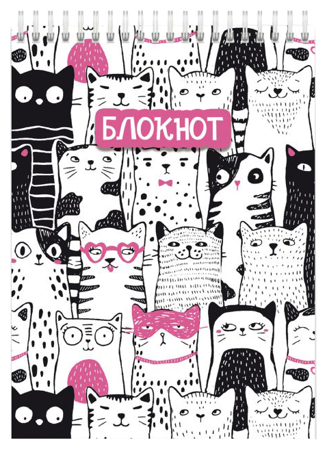 

Блокнот А6 80л арт. 49085/5 КОТЫ /блок - офсет 60 г