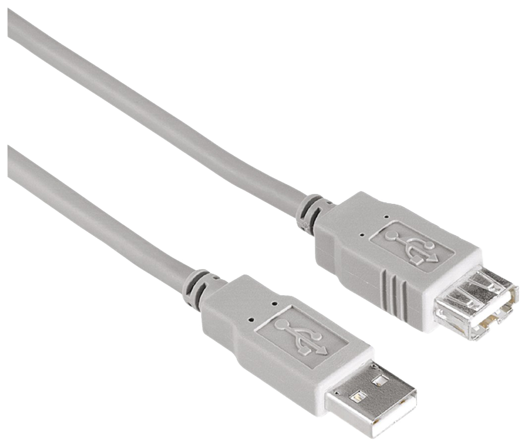 фото Кабель hama usb a-usb a, m-f 1,5м grey (h-53725)