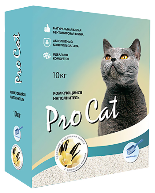 фото Комкующийся наполнитель для кошек pro cat vanilla силикагелевый, 10 кг, 40 л