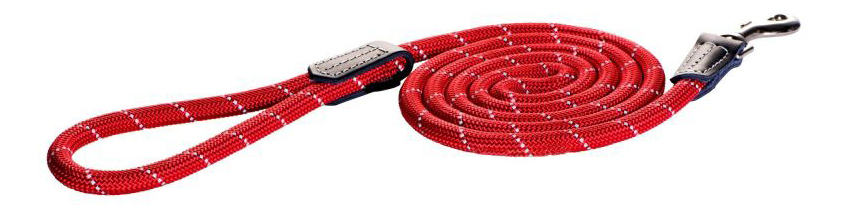 Поводок удлиненный для собак Rogz Rope M-9мм 1,8 м, Красный HLLR09C