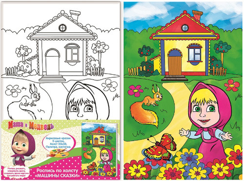 

Роспись по холсту РОСМЭН Маша и Медведь, 30530, Маша и Медведь