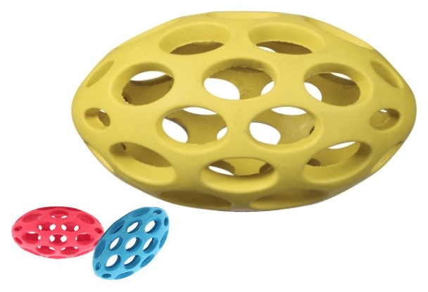 фото Жевательная игрушка для собак jw sphericon small мяч-регби сетчатый, длина 11 см