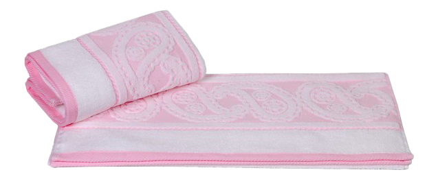 фото Банное полотенце hobby home textile белый, розовый