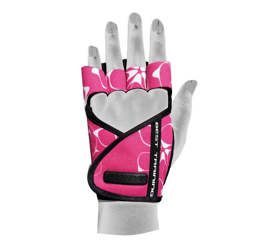 фото Перчатки для фитнеса chiba lady motivation glove, розовые/черные/белые, xs