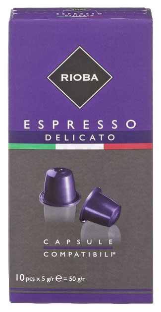 Кофе в капсулах Rioba espresso delicato молотый итальянский 10 капсул