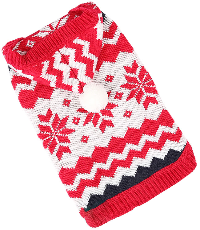 

Джемпер для собак FOR MY DOGS, вязаный, унисекс, красно-белый, FW654-2018 8-10, FW654-2018