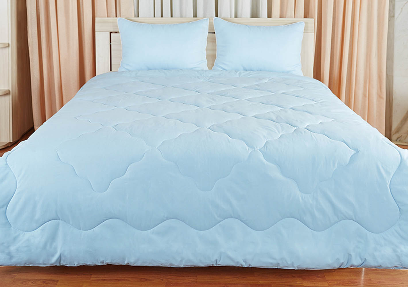 Одеяло JustSleep Лежебока , 200х220 см, Экофайбер, цвет голубой