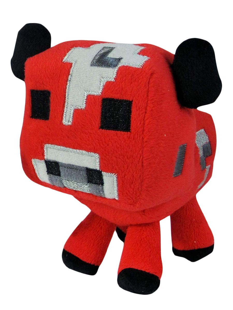 фото Мягкая игрушка jazwares minecraft baby cow детеныш грибной коровы красный 18 см