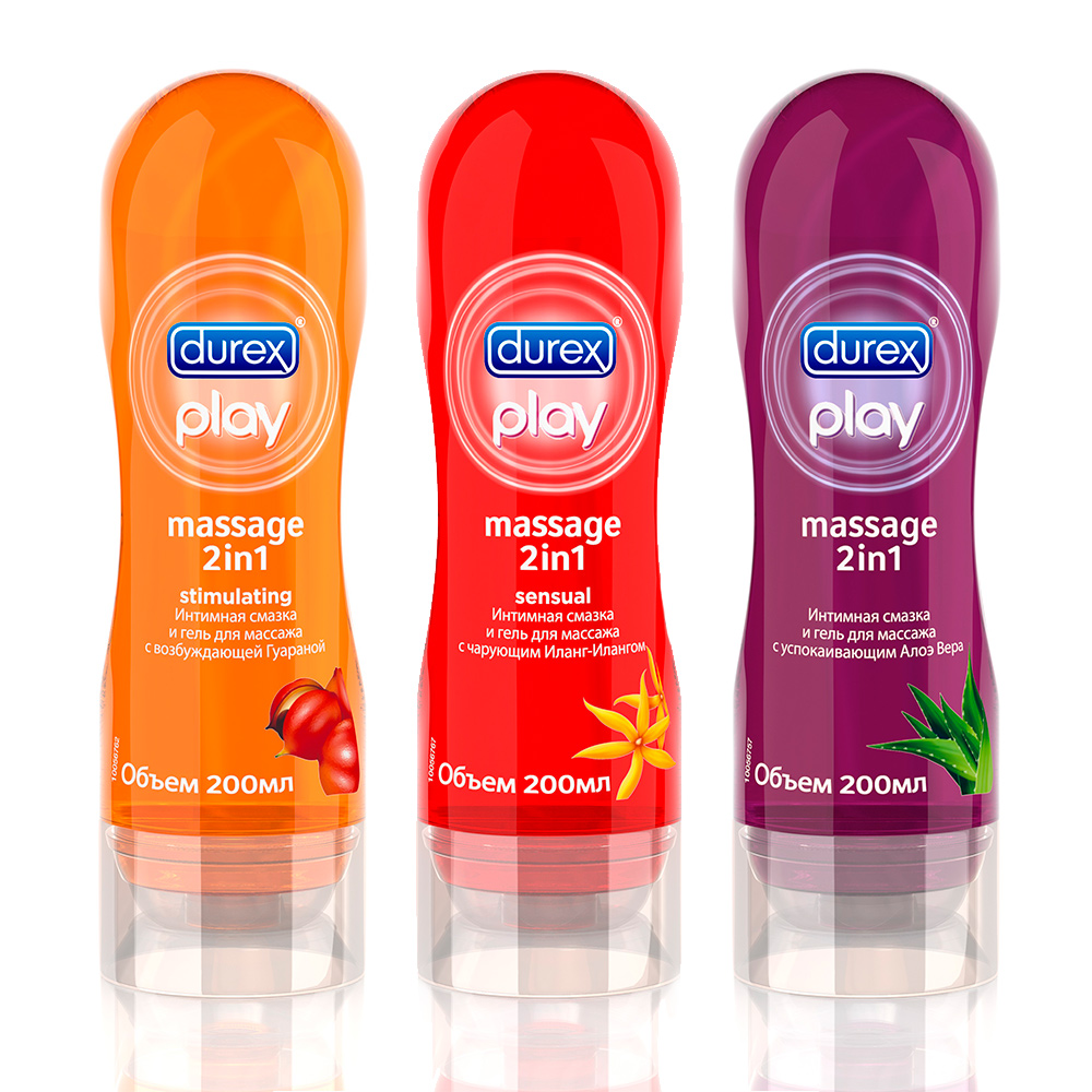 

Набор гель-смазок Durex Play Massage алоэ 200 мл гуарана 200 мл иланг-иланг 200 мл, Play Massage + Play Massage 2In1 Stimulating + Play Massage 2In1 Sensual