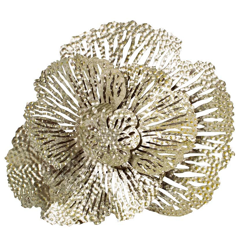 Настенный декор Цветок Гарда Декор, 36,8х40,6х9,53 см., цвет серебряный