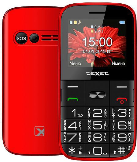 фото Мобильный телефон texet tm-b227 red