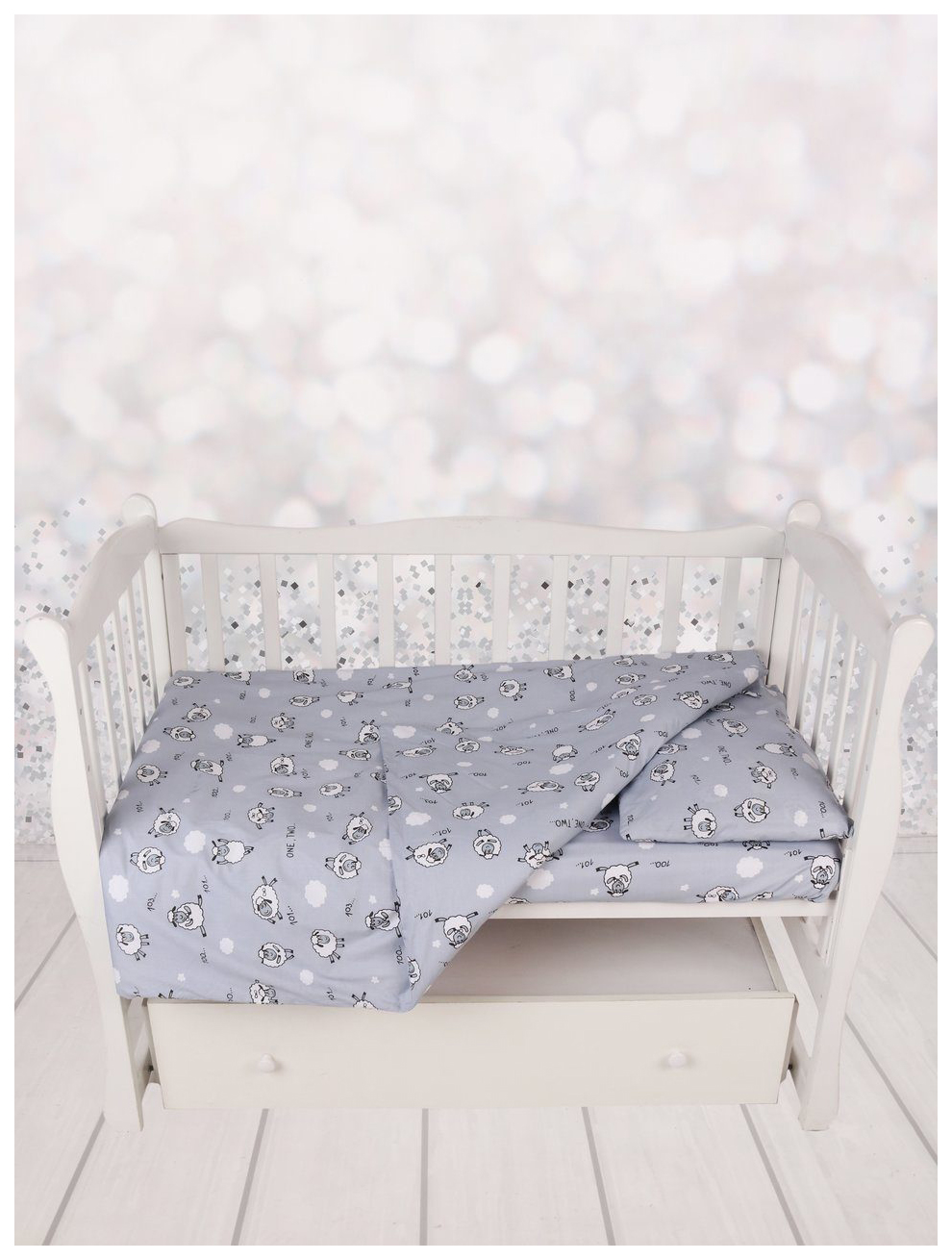 фото Комплект в кроватку amarobaby exclusive soft collection 101 барашек, 3 предмета