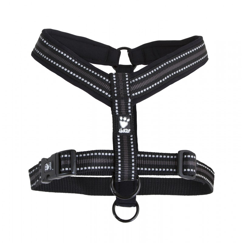 фото Шлейка hurtta y- padded harness черная для собак (100 см, черный)