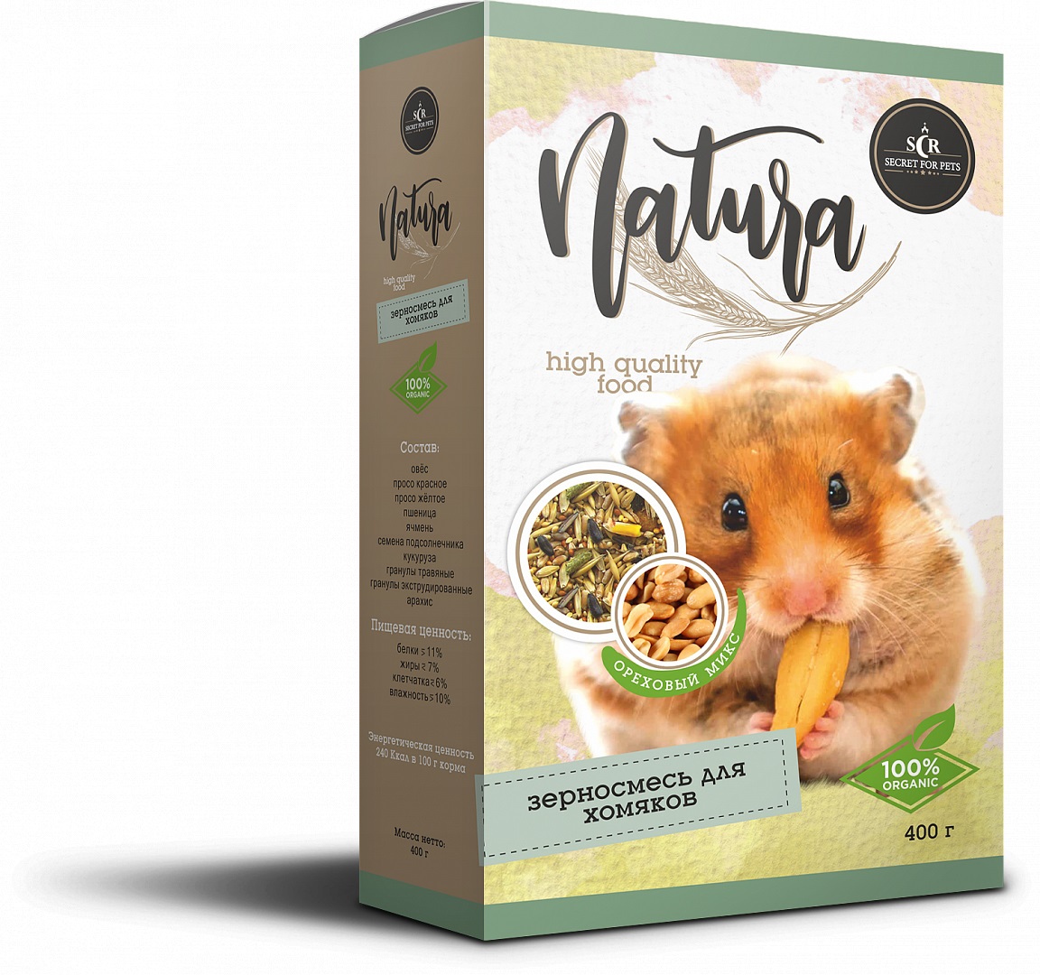 Сухой корм для хомяков Secret For Pets Secret Natura Фруктовый коктейль, 400 г