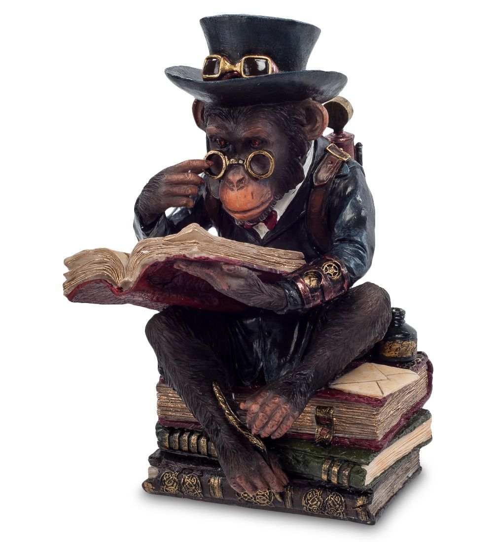 фото Статуэтка в стиле стимпанк "обезьяна с книгой" veronese