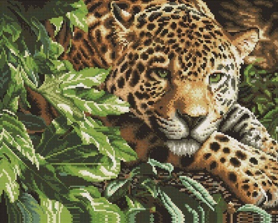 

Алмазная вышивка Painting Diamond Леопард на отдыхе, 40x50 см, Леопард на отдыхе