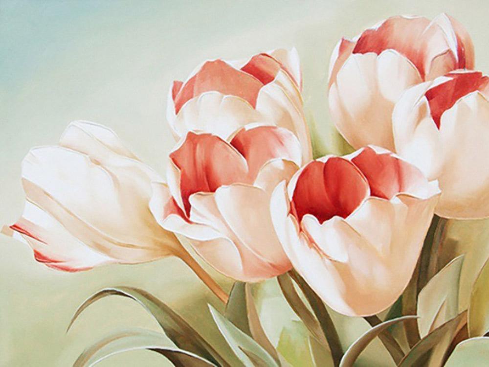 

Алмазная вышивка Алмазное Хобби Розовые тюльпаны, 30x40 см, Розовые тюльпаны