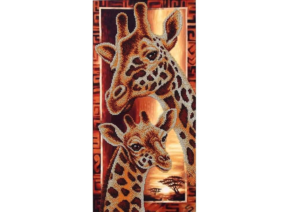 фото Набор вышивки бисером магия канвы африка. жирафы