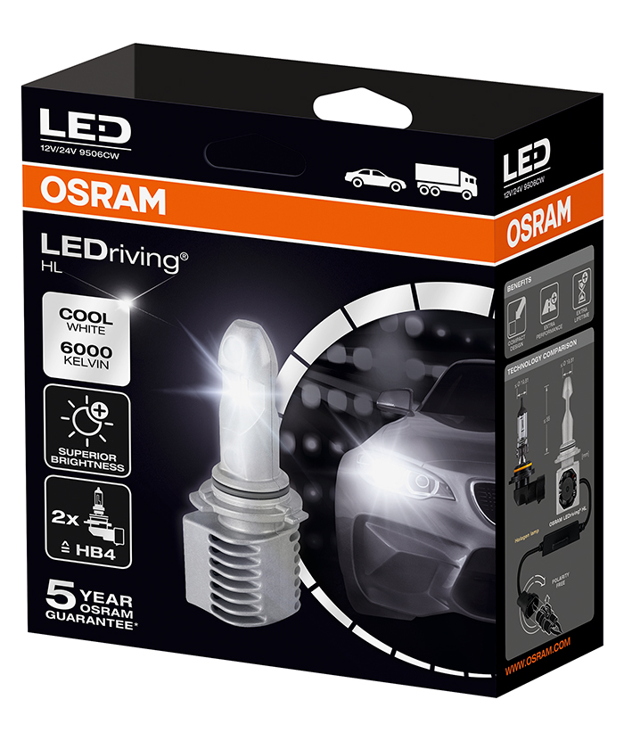 фото Hb4 (14w) 12v лампа светодиодная ledriving® 6000k, 2шт. osram арт. 9506cw