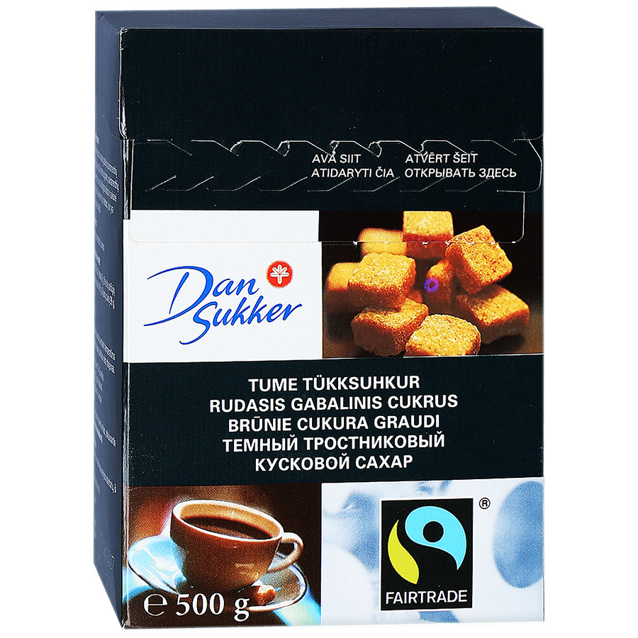 

Сахар Dan Sukker темный тростниковый кусковой 500 г
