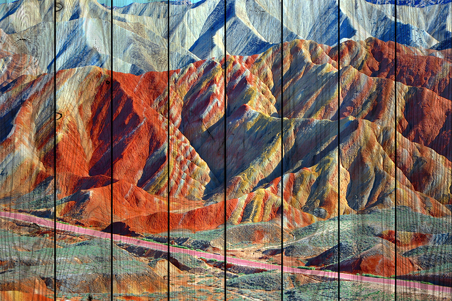 

Картина на дереве Цветные горы 100x150 см, Дом Корлеоне
