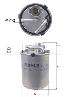 фото Фильтр топливный knecht kl 497d mahle/knecht