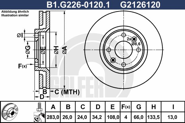 фото Тормозной диск galfer b1.g226-0120.1