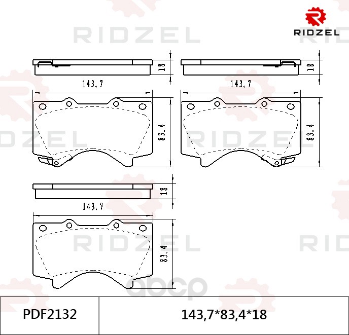 

Комплект тормозных колодок RIDZEL PDF2132