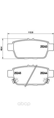 

Тормозные колодки brembo задние P28067