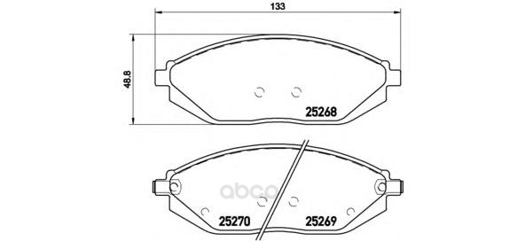 

Тормозные колодки дисковые brembo P10054