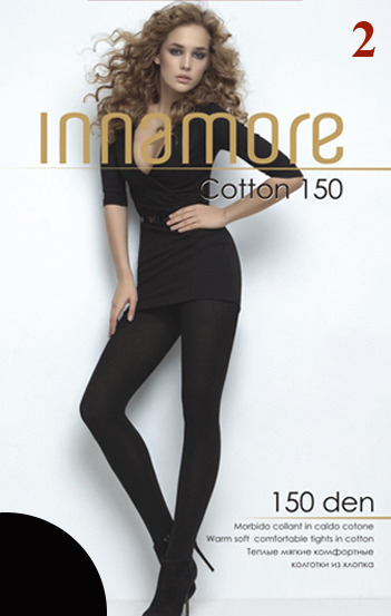 

Колготки женские Innamore Cotton 150 черные, Черный, Cotton 150