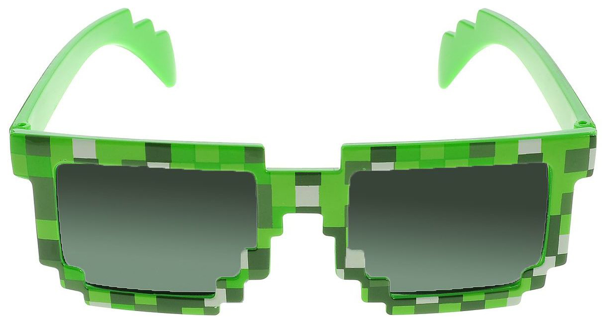 Очки пиксельные солнечные Minecraft, цвет зеленый