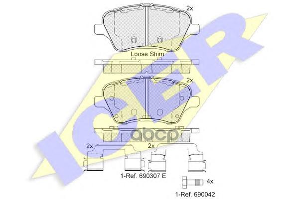 

Комплект тормозных колодок ICER 182108