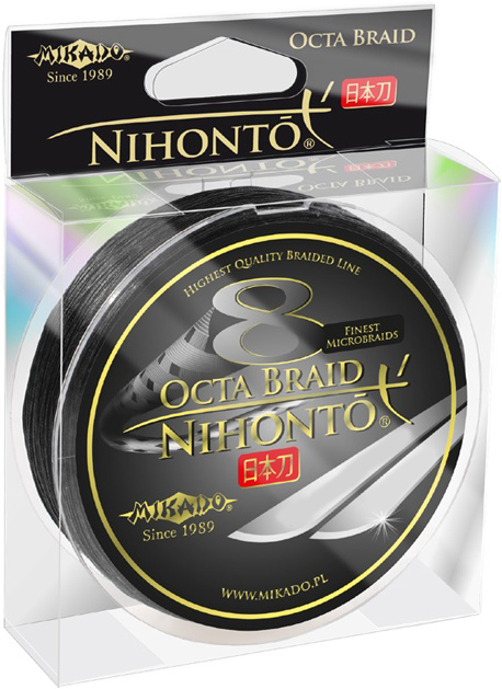 фото Леска плетеная mikado nihonto octa 0,1 мм, 150 м, 7,75 кг black