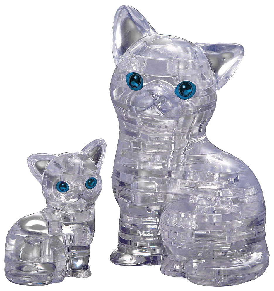 фото 3d головоломка crystal puzzle кошка дымчатая