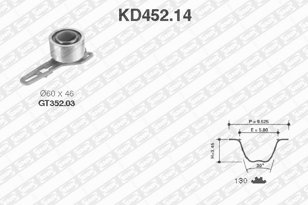 фото Комплект ремня грм snr kd452.14 ntn-snr