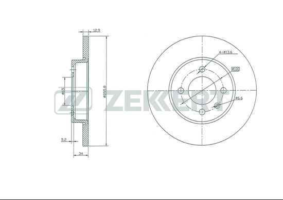 фото Тормозной диск zekkert bs-5089