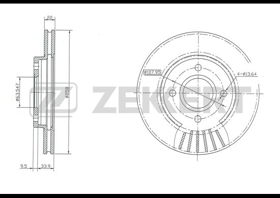 фото Тормозной диск zekkert bs-5222