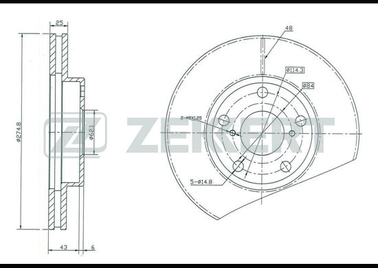 фото Тормозной диск zekkert bs-5353