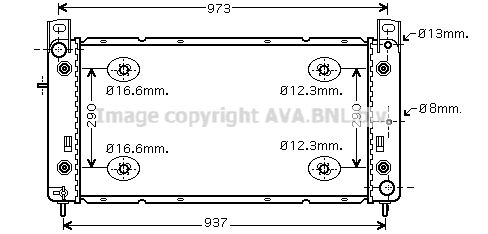 

Радиатор охлаждения двигателя AVA QUALITY COOLING HR2001