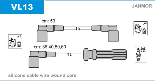 фото Комплект проводов зажигания janmor vl13