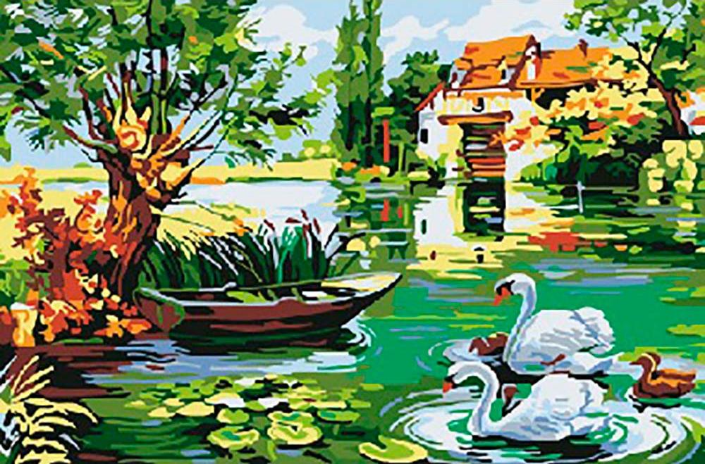 

Картина по номерам Paintboy Мельница и лебеди, 20x30 см, Мельница и лебеди