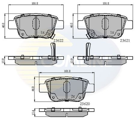 

Комплект тормозных колодок, дисковый тормоз COMLINE CBP31141