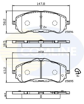 фото Комплект тормозных колодок, дисковый тормоз comline cbp32232