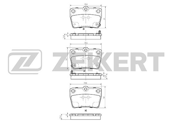 

Комплект тормозных колодок, дисковый тормоз ZEKKERT BS-2702