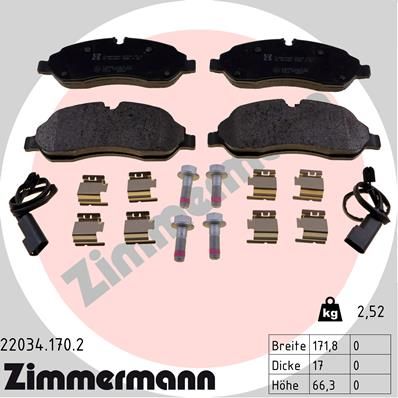 

Тормозные колодки ZIMMERMANN дисковые 22034.170.2