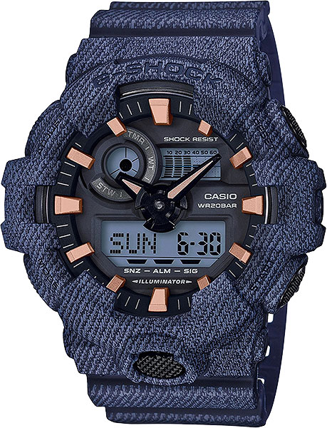 фото Японские наручные часы casio g-shock ga-700de-2a с хронографом