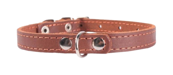 фото Ошейник для собак collar, кожаный, одинарный, коричневый, 24-32 см x 12 мм