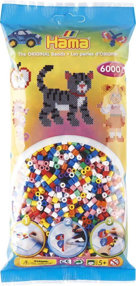 

Бусинки для термомозаики 6000 шт. микс Hama 205-00