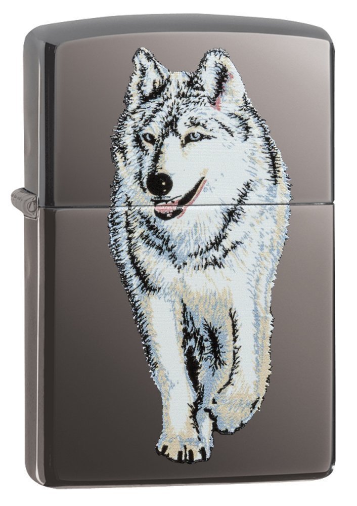 

Бензиновая зажигалка Zippo Wolf Black Ice, Черный;белый, Wolf